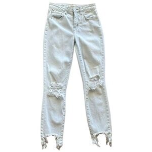 L’agence High Line Skinny High Rise Distressed Jeans Size 24